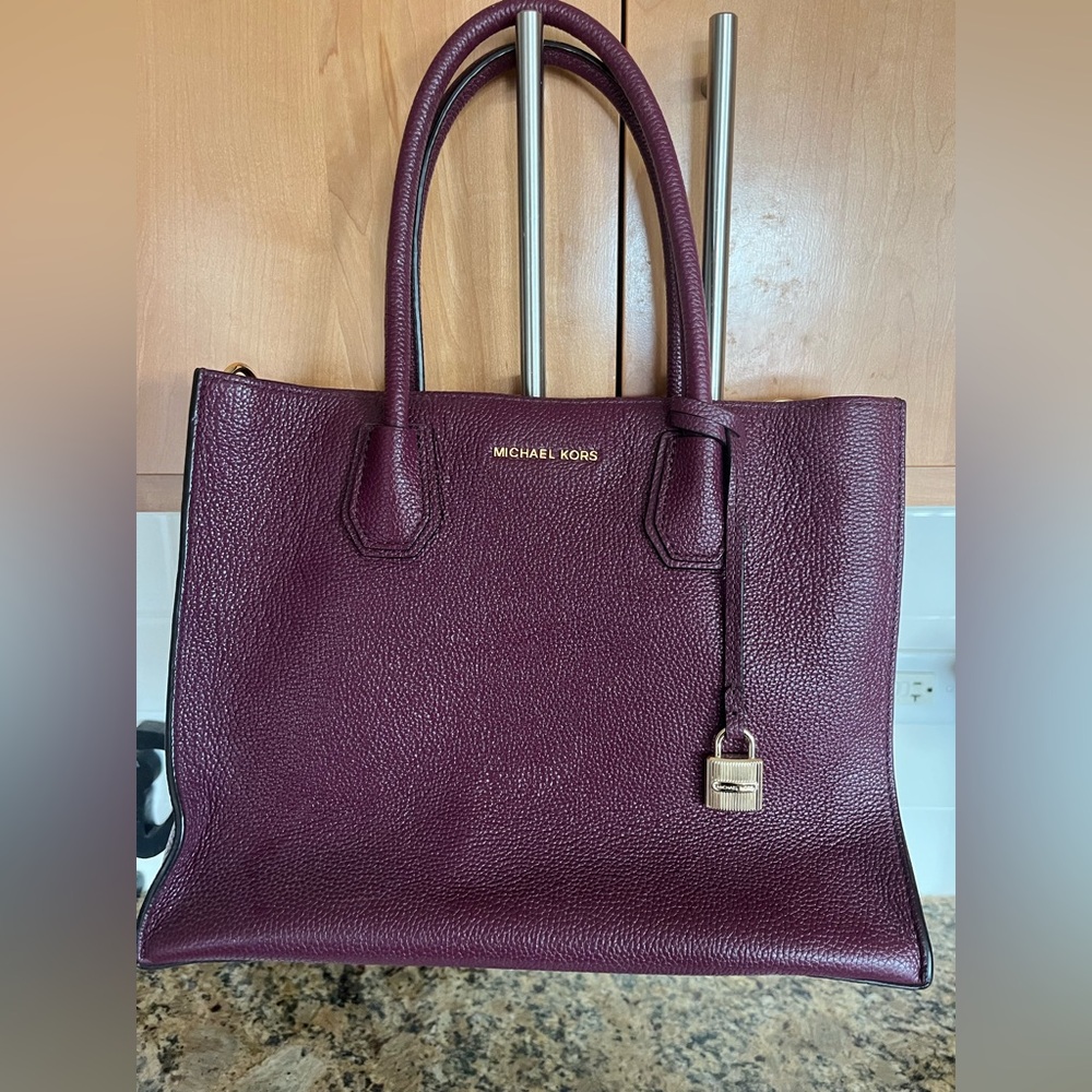 Michael Kors Purple Pebbled Leather Tote